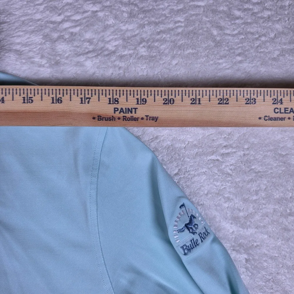 FootJoy 1/4 Zip Bulle Rock Mens M Light Blue Nylon Stretch L/S Pullover 28212